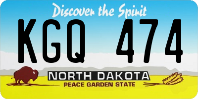 ND license plate KGQ474
