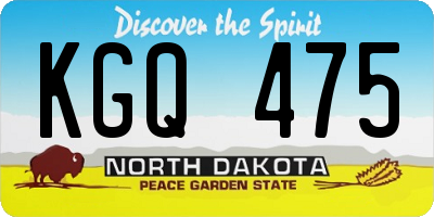 ND license plate KGQ475