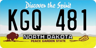 ND license plate KGQ481