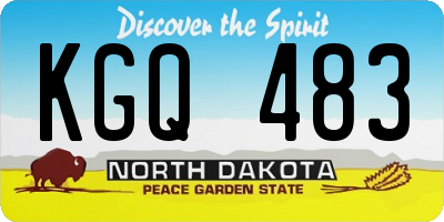 ND license plate KGQ483