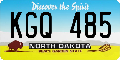 ND license plate KGQ485