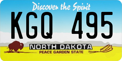 ND license plate KGQ495