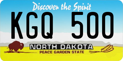 ND license plate KGQ500