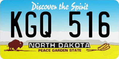 ND license plate KGQ516