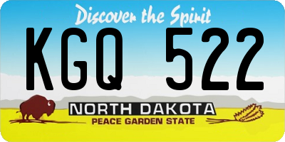 ND license plate KGQ522