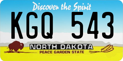 ND license plate KGQ543