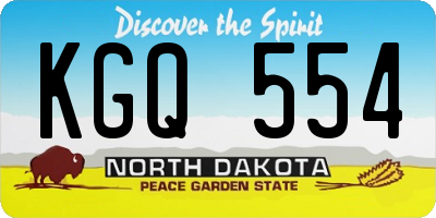 ND license plate KGQ554