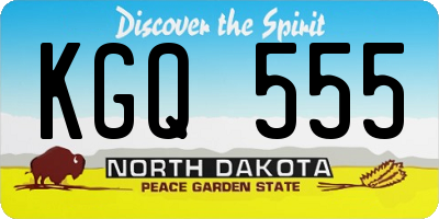 ND license plate KGQ555