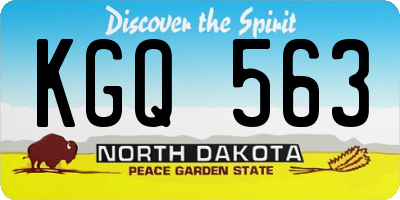 ND license plate KGQ563