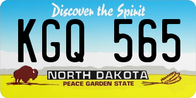 ND license plate KGQ565