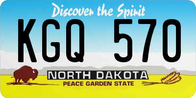ND license plate KGQ570
