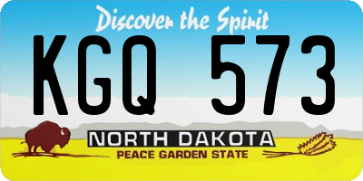 ND license plate KGQ573
