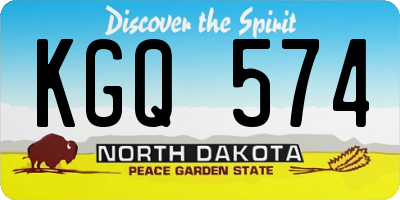 ND license plate KGQ574