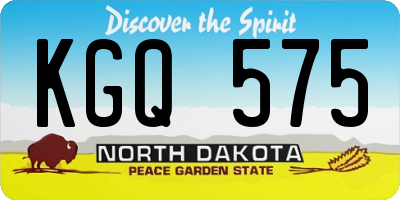 ND license plate KGQ575