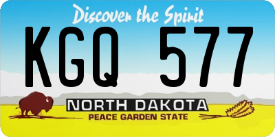 ND license plate KGQ577