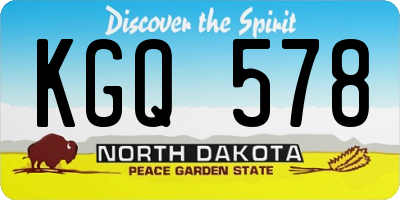 ND license plate KGQ578