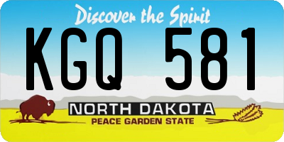 ND license plate KGQ581