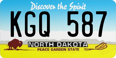 ND license plate KGQ587