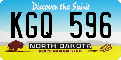 ND license plate KGQ596