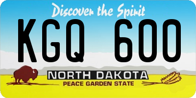 ND license plate KGQ600