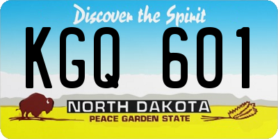 ND license plate KGQ601