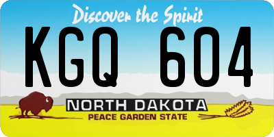 ND license plate KGQ604