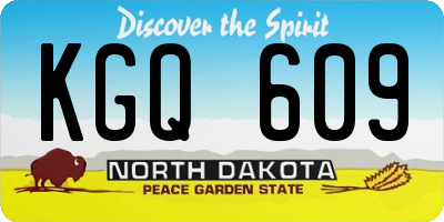 ND license plate KGQ609