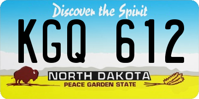 ND license plate KGQ612