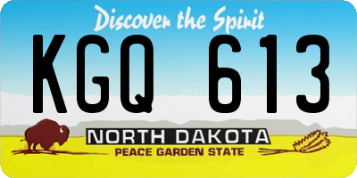 ND license plate KGQ613