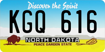 ND license plate KGQ616