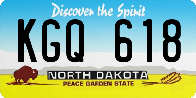 ND license plate KGQ618