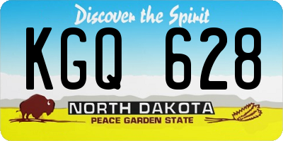 ND license plate KGQ628