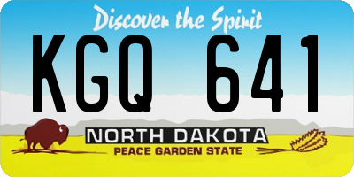ND license plate KGQ641