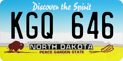 ND license plate KGQ646