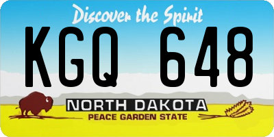ND license plate KGQ648