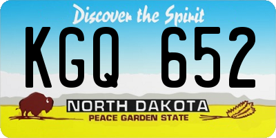 ND license plate KGQ652
