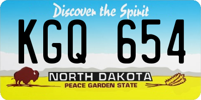 ND license plate KGQ654