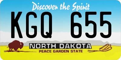 ND license plate KGQ655