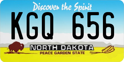 ND license plate KGQ656