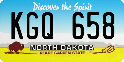 ND license plate KGQ658