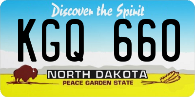 ND license plate KGQ660