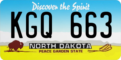 ND license plate KGQ663