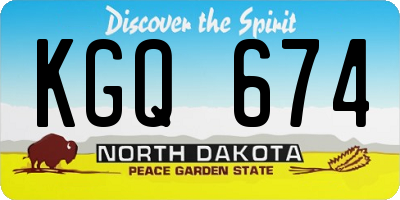 ND license plate KGQ674