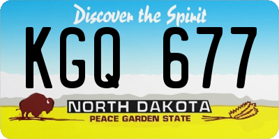 ND license plate KGQ677