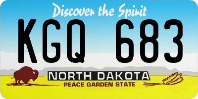 ND license plate KGQ683