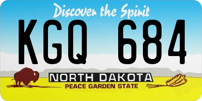 ND license plate KGQ684