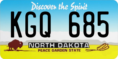 ND license plate KGQ685