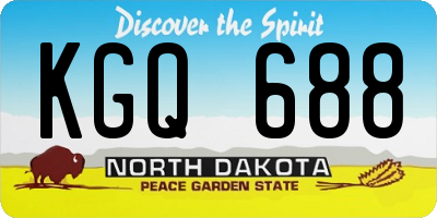 ND license plate KGQ688