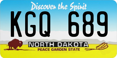 ND license plate KGQ689