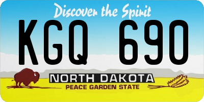 ND license plate KGQ690